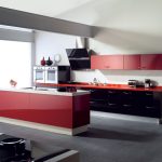 cocina moderna roja